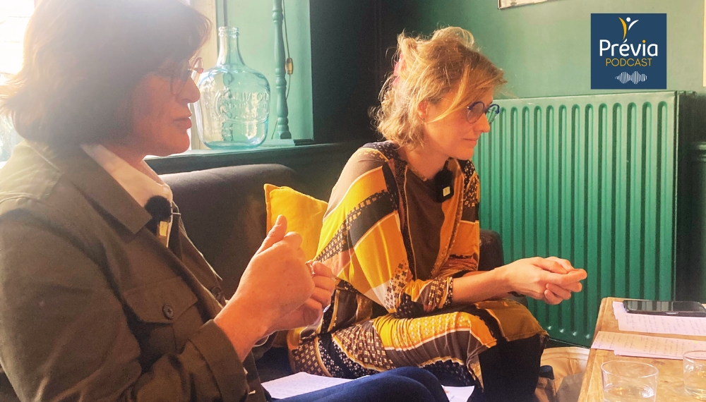Tournage du podcast Mémo-Duo avec Laurence Lucas et Pauline Meens